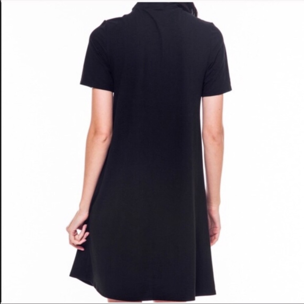 Black Mock Neck Dress - Picture 4 of 5